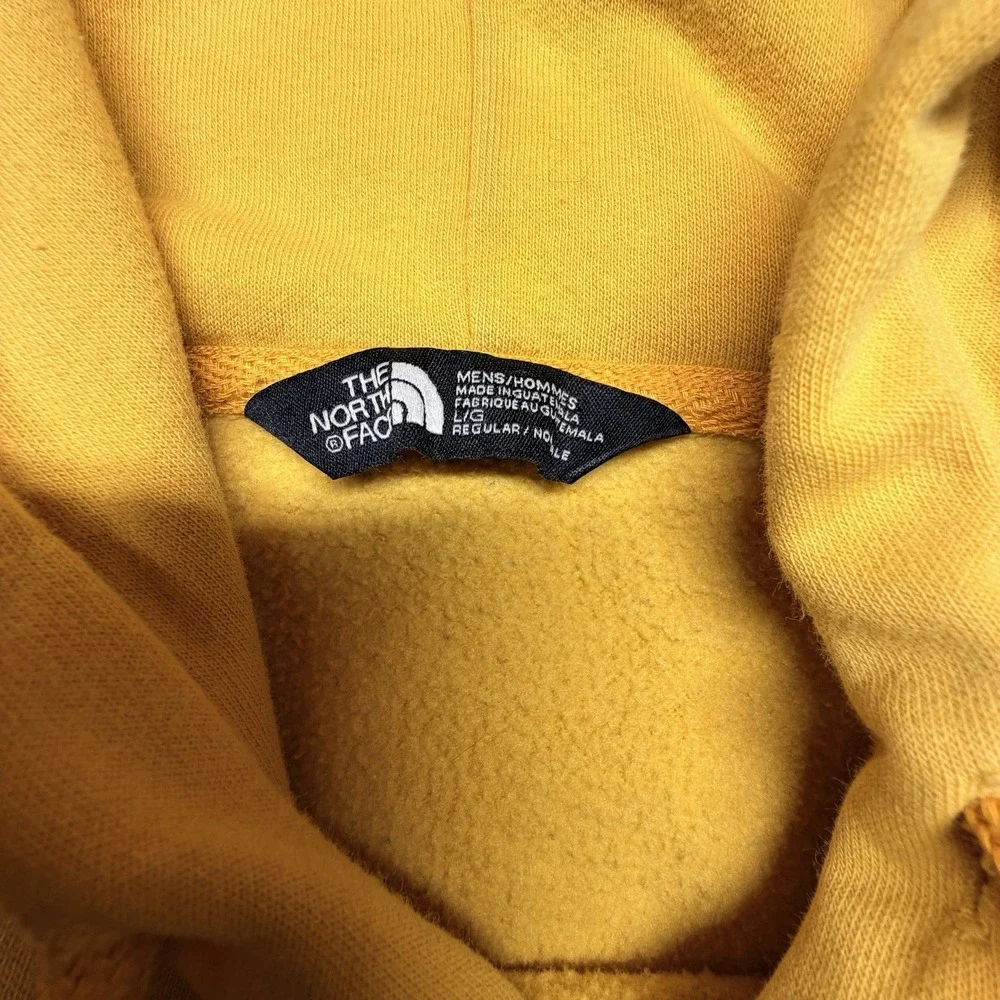The‎ North Face Hoodie Mens Yellow Big Logo Pullover Sweatshirt Large
